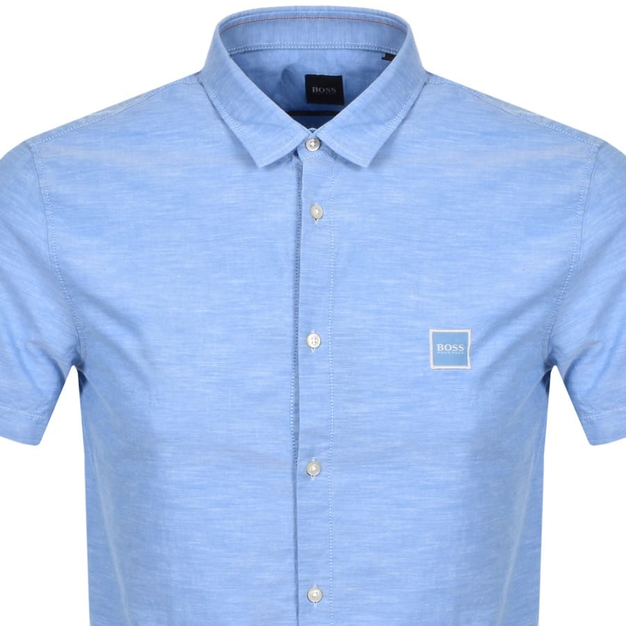 Alternative Image for ProductBOSS Magneton Slim Short Sleeved Shirt Blue2
